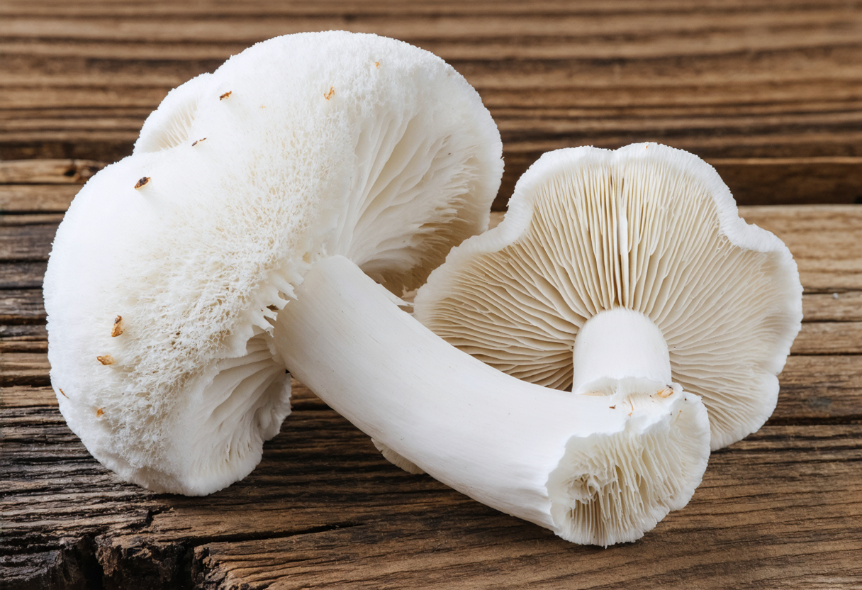 Close-up of fresh lion’s mane mushrooms