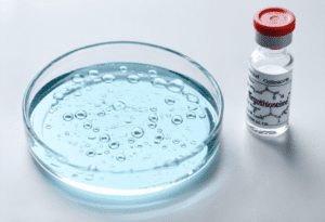 Ergothioneine vial with petri dish