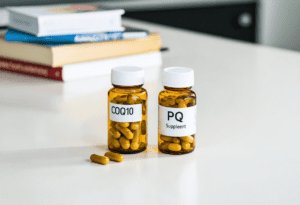 CoQ10 capsule and PQQ supplement