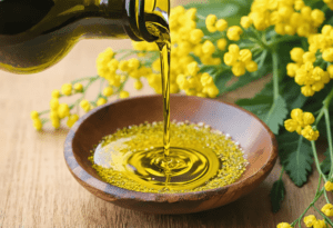 Golden rapeseed oil pour, nervonic acid