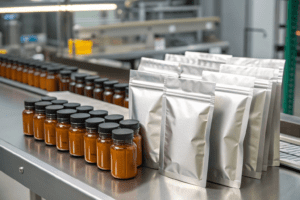 High-barrier supplement packaging display